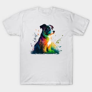 Australian Shepherd - Colorful painting T-Shirt